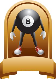 Eight Ball Character In Trophy Royalty Free Stock Images Eight Ball Character In Trophy Royalty Free Stock Images