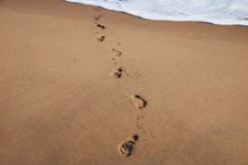 Footprints On Sand Royalty Free Stock Images Footprints On Sand Royalty Free Stock Images