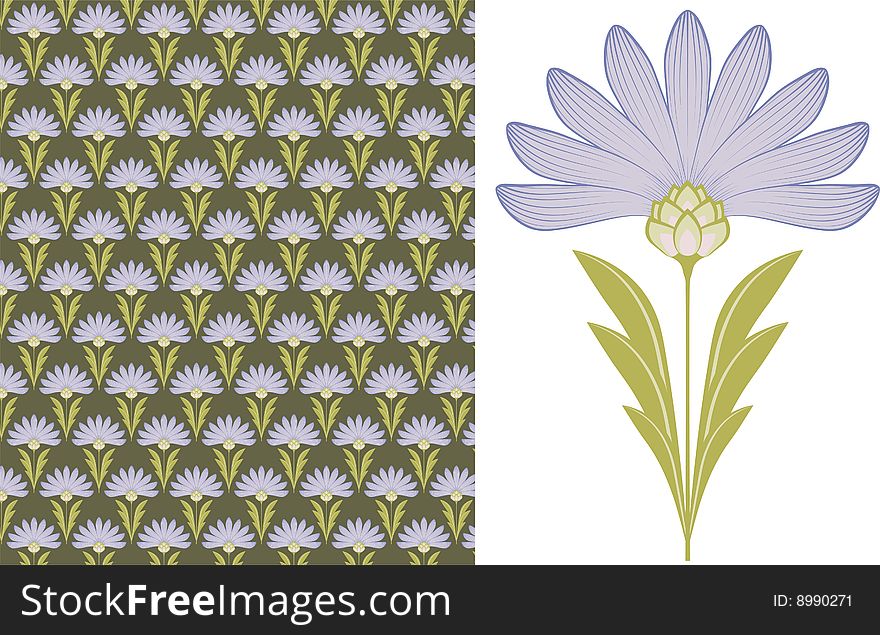 Floral seamless wallpaper, print to the fabric, wallpaper or other background