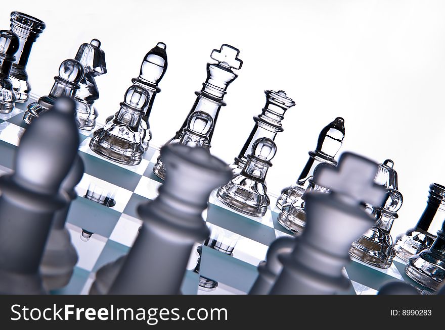 Transparent chess game with white background. Transparent chess game with white background