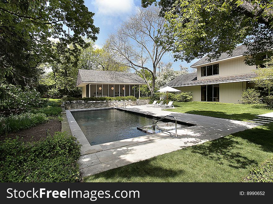 Pool with club house in luxury home