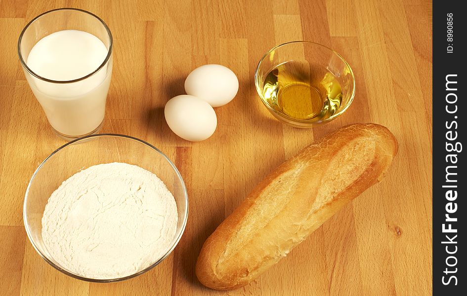 Ingredients for making pastry products. Ingredients for making pastry products