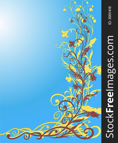 Vector Illuctration of floral pattern on pink background . Design elements of Decorative ornament.