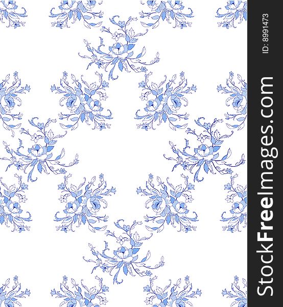 Vector Illuctration of Decorative floral elements with big beautiful flowers. Vector Illuctration of Decorative floral elements with big beautiful flowers