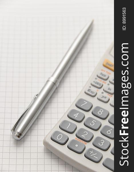 Elegant Silver Pen And Scientific Calculator