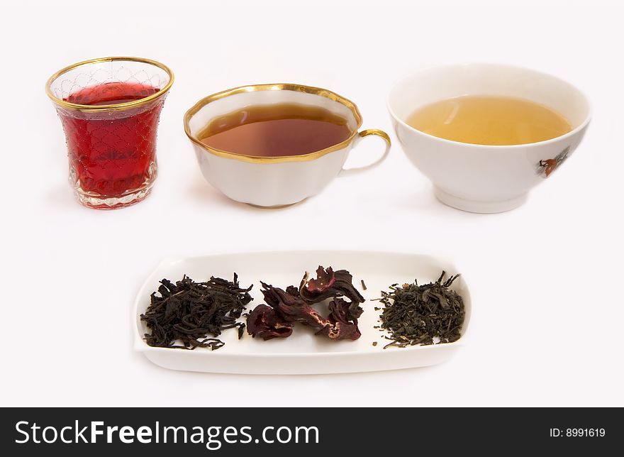 Red, black and green tea. Red, black and green tea