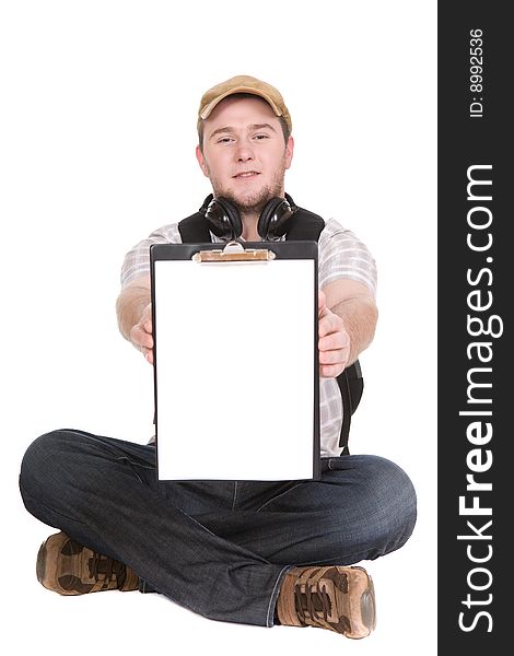 Casual student over white background. Casual student over white background