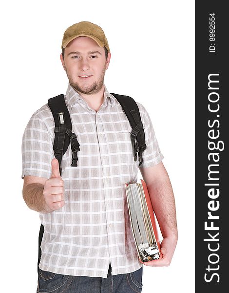 Casual student over white background. Casual student over white background