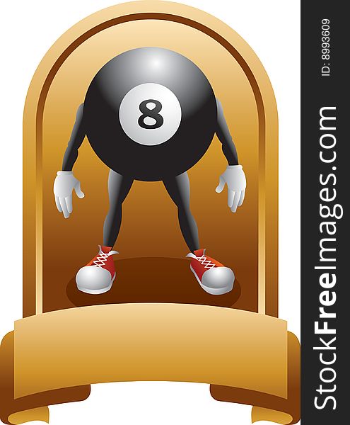 Eight Ball Character In Trophy