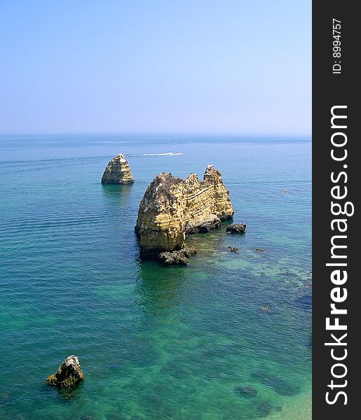 Special geological formation in Atlantic ocean, near Lagos, Algarve, Portugal. Part of Algarve Collection:. Special geological formation in Atlantic ocean, near Lagos, Algarve, Portugal. Part of Algarve Collection: