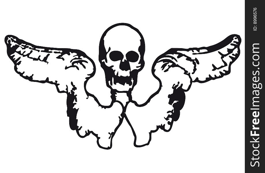 Skull And Wings (vector)