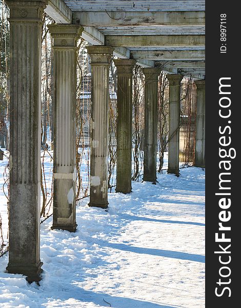 Old colonnade in winter (St. Petersburg, Russia). Old colonnade in winter (St. Petersburg, Russia)