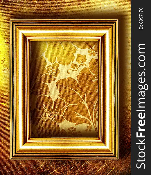 Background in golden colors with frame. Background in golden colors with frame