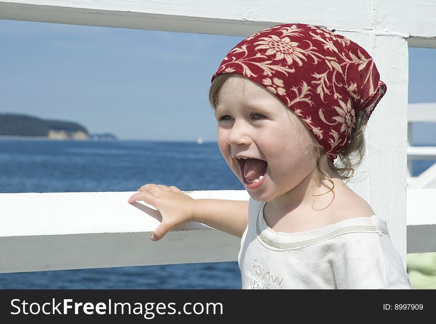 Sweet girl on a dock