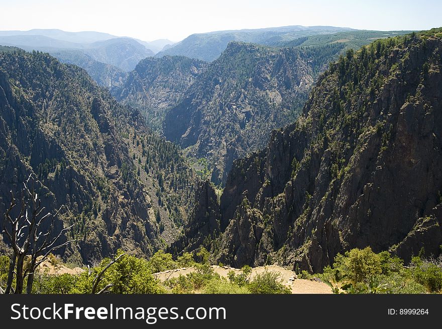 A scenic view from the rim of the Black Canyon of the Gunnison