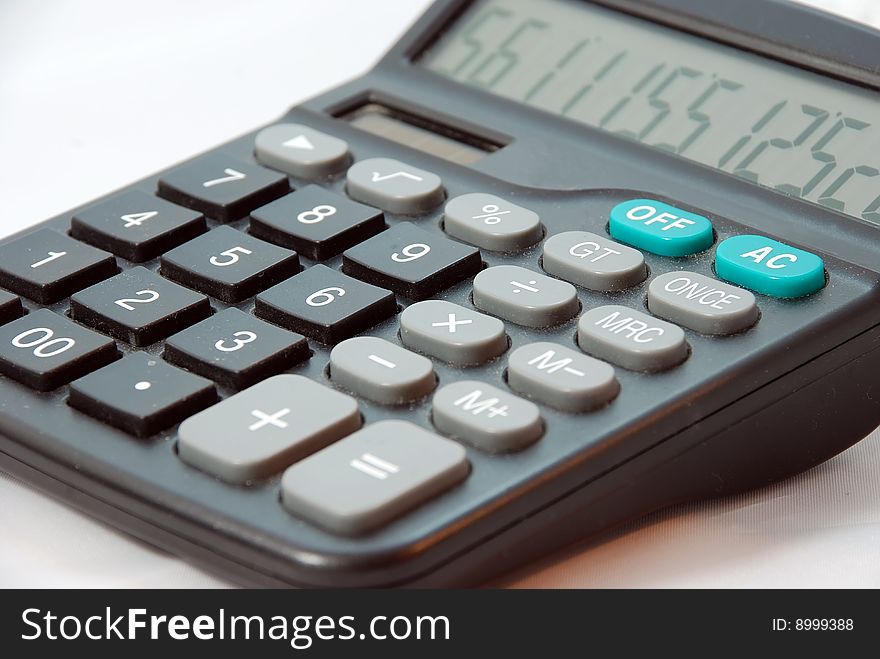 Close-up of the keypad of a calculator.