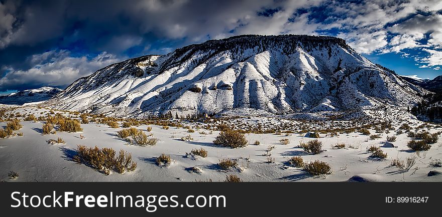 Mountainous Landforms, Mountain, Sky, Winter