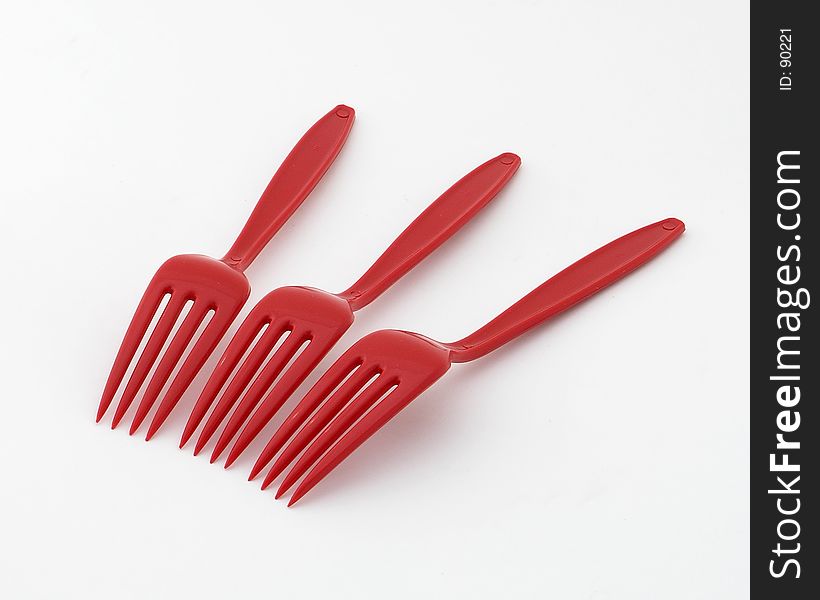 Three Plastic Forks