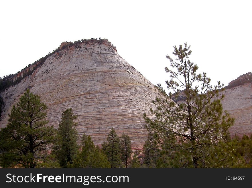 Checkerboard Mesa, one of the many fascinating rock/mountain formations in Zion National Park (Utah).