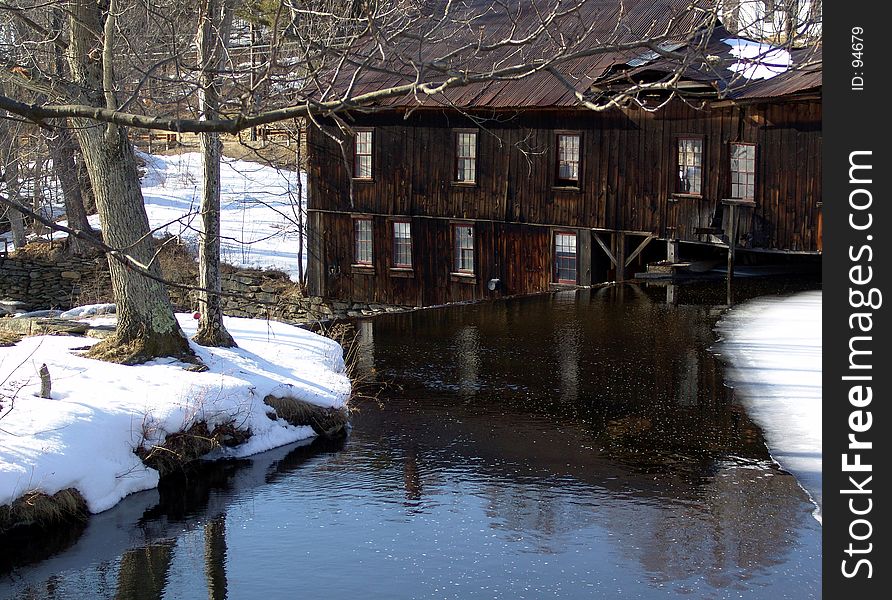 Water flows down to lumber mill in this picturesque area of leverett massachusetts. Water flows down to lumber mill in this picturesque area of leverett massachusetts