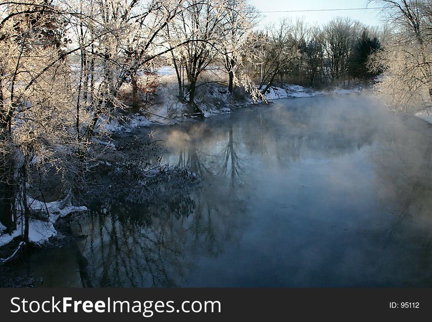 A view of the Thornapple River in Winter. A view of the Thornapple River in Winter