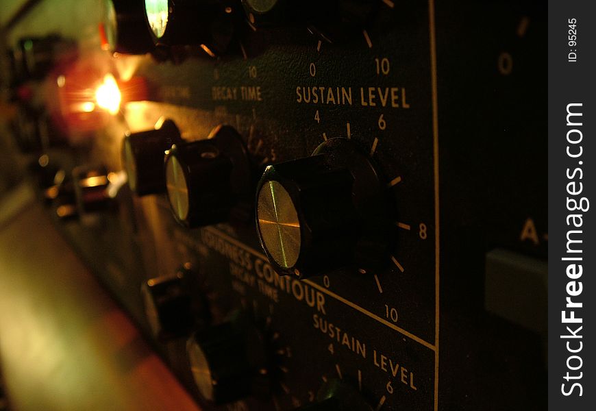 Close-Up of Moog Synth Control Panel. Close-Up of Moog Synth Control Panel