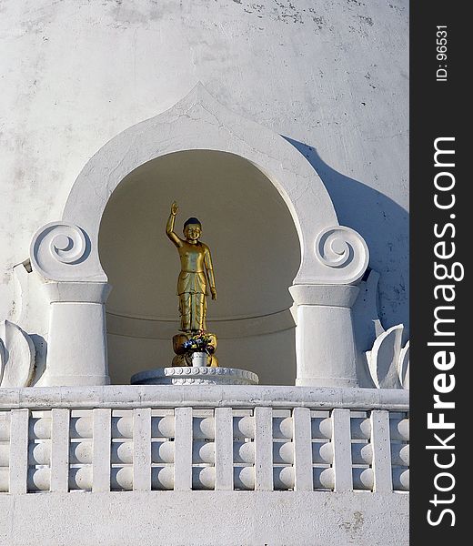 Golden Buddha Statue in Peace Pagoda Leveret Massachusetts. Golden Buddha Statue in Peace Pagoda Leveret Massachusetts