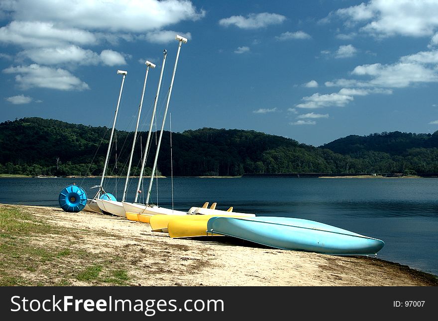 A group of hire boats waiiting.