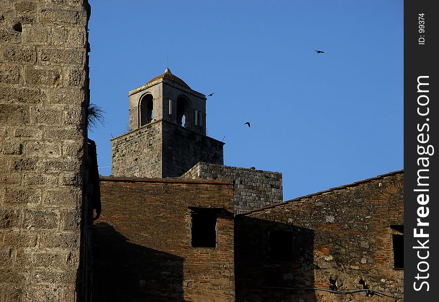 one of the san gimignano towers in historic surrounding. one of the san gimignano towers in historic surrounding