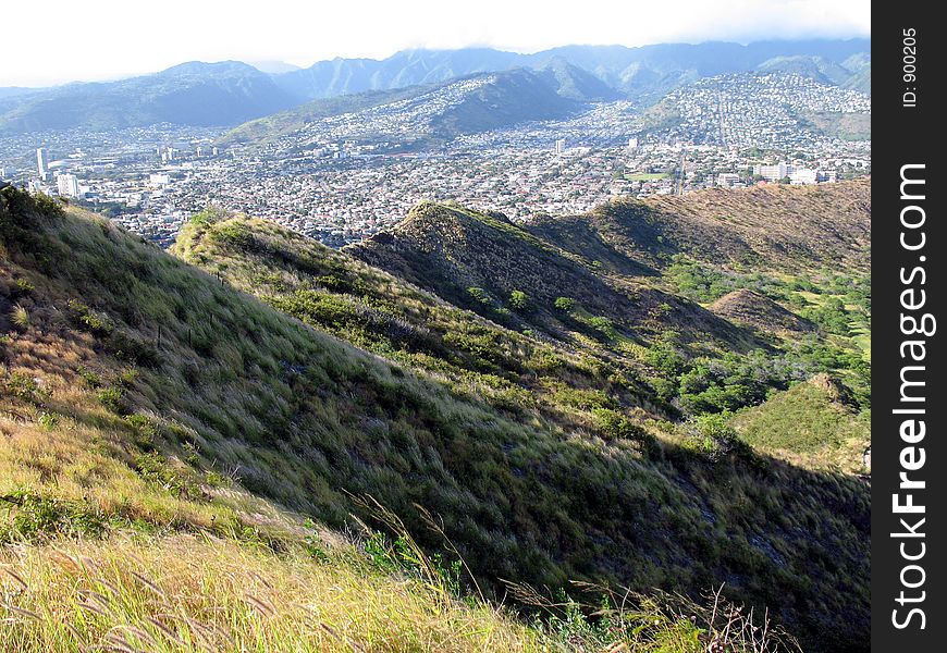 Oahu from diamond head trail