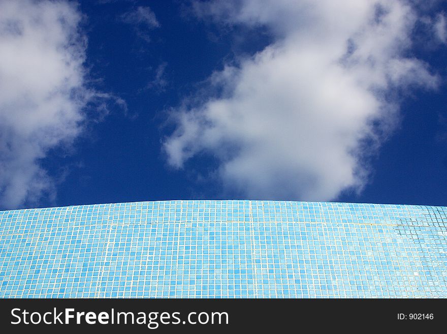 Wall detail and the sky of cancun, mexico