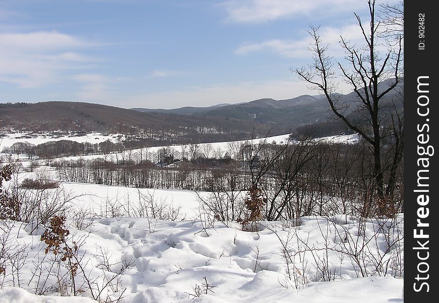 View on country in winter