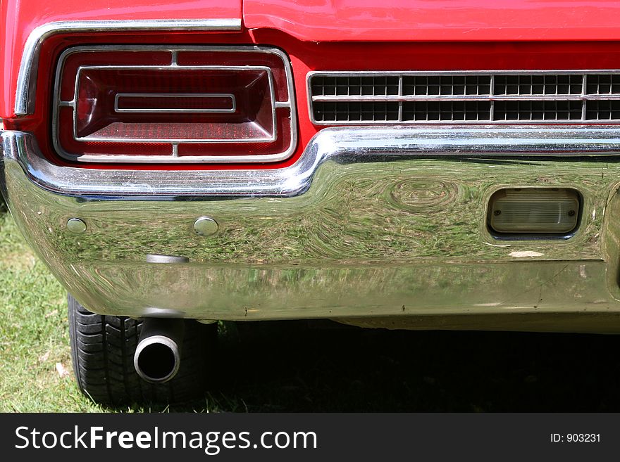 Back view a vintage america car