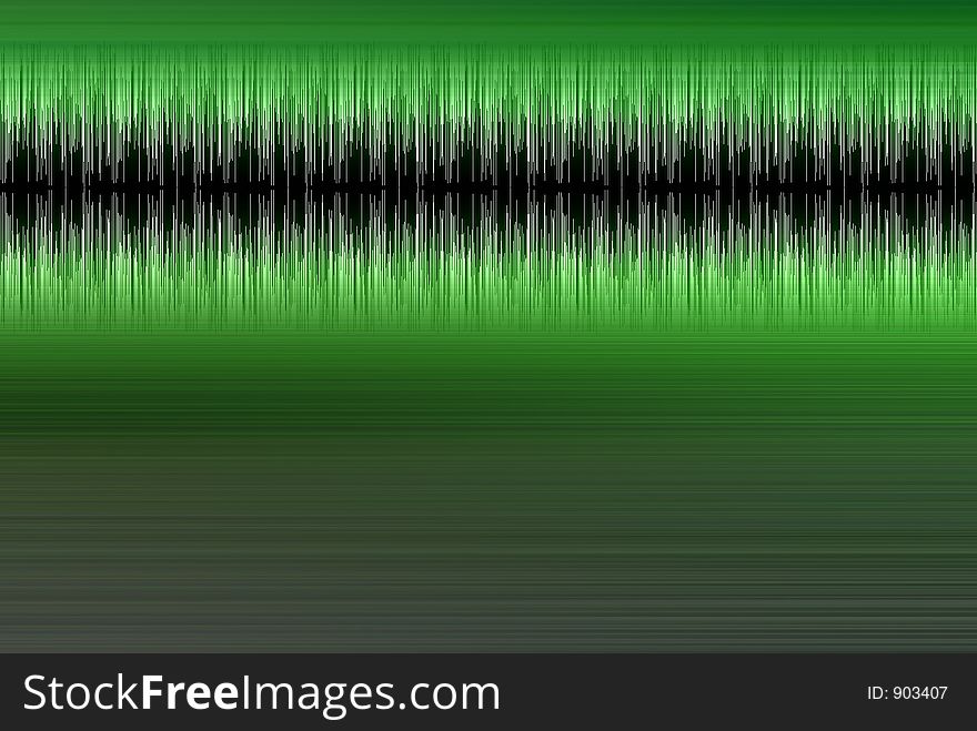 Green audio wave form. Green audio wave form