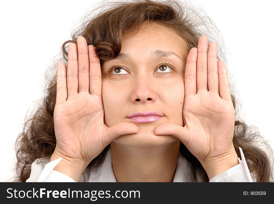 Woman showing her palms