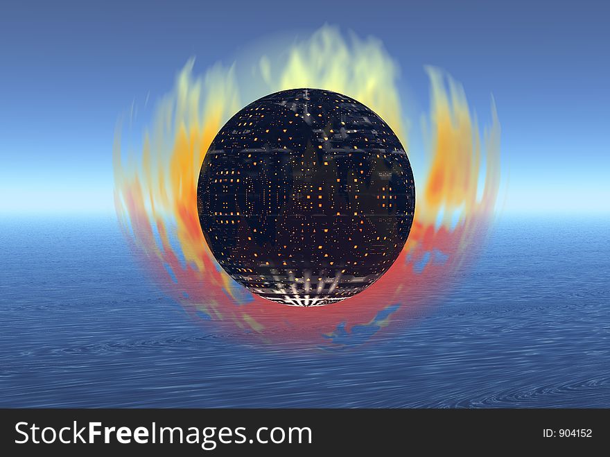 Flaming sphere. Flaming sphere