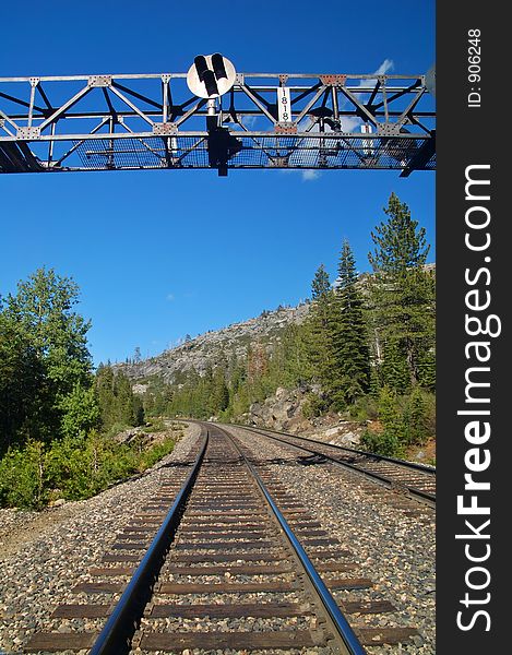 Railroad track through the mountains. Railroad track through the mountains