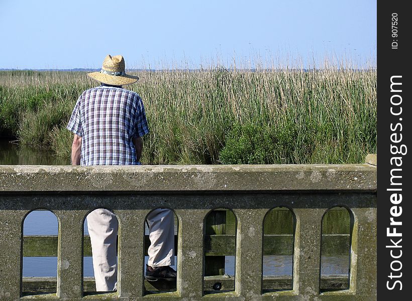 Gentelman fishing in Back Bay, Virginia