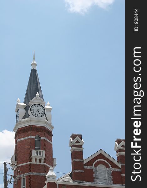 Old county courthouse with clock tower. Old county courthouse with clock tower