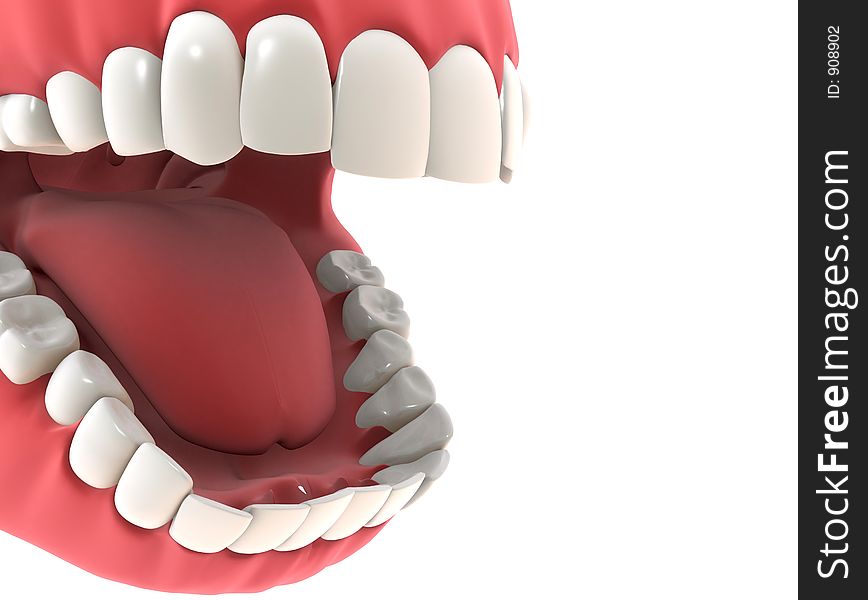 3d rendering of human denture