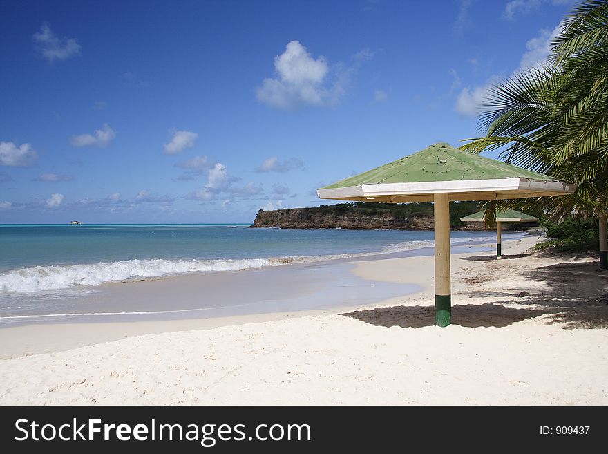 Parasol at a caribbean beach. Parasol at a caribbean beach
