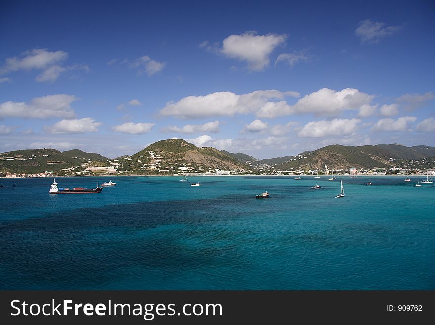 Beautiful blue caribbean bay. Beautiful blue caribbean bay