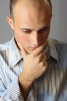 Pensive Young Man Royalty Free Stock Photography