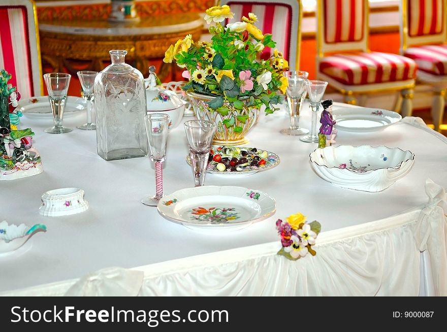 The image of banquet setting