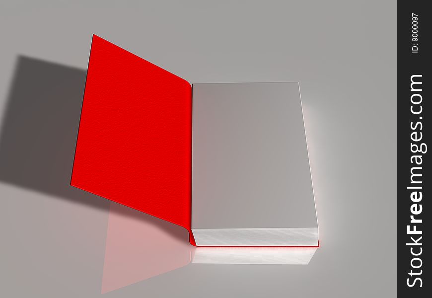 3d rendered of a red book