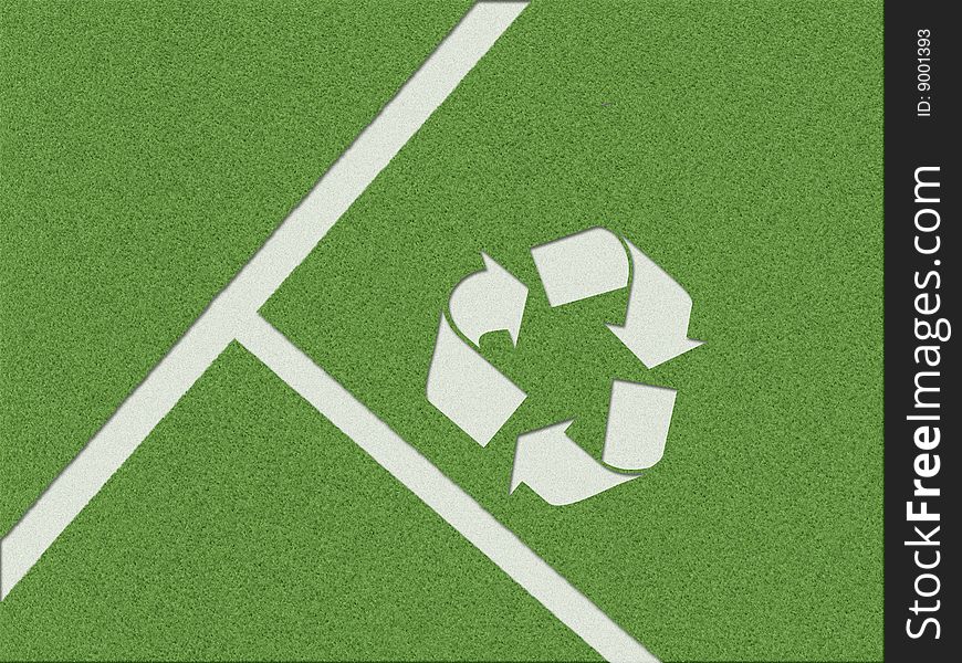 Recycling Symbol On The Grass