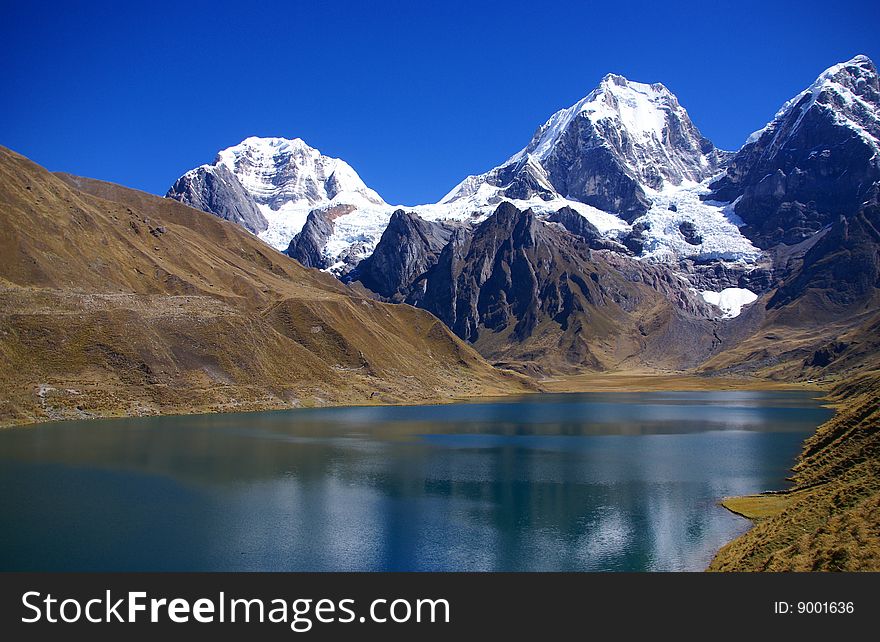 Cordillera Huayhuash, Siula and Yerupaja mountains   Peru, South America