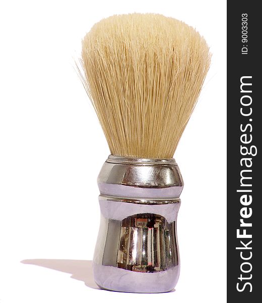 Shaving brush on white background