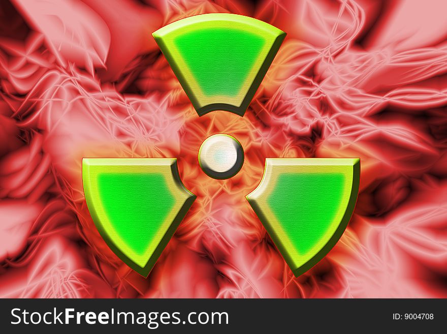 A illustration of Radioactive symbol. A illustration of Radioactive symbol