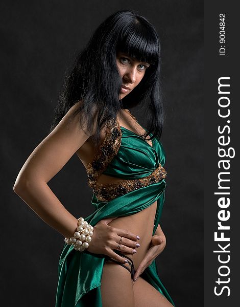 Young beautiful woman dancer - studio portrait. Young beautiful woman dancer - studio portrait